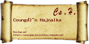 Csungán Hajnalka névjegykártya